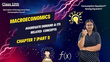 Consumption Equation| Saving Function |Derivation of Saving Curve | Aggregate Demand | Part 5 |Ch 7