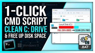 1-Click CMD Script to Clean C Drive & Free Up Disk Space in Windows 11