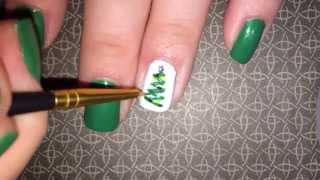 christmas nail tree diy easy tutorial lights
