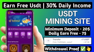 New Usdt Earning Site  Usd Mining Site 2023 Without Investment  Usdt Earning Website