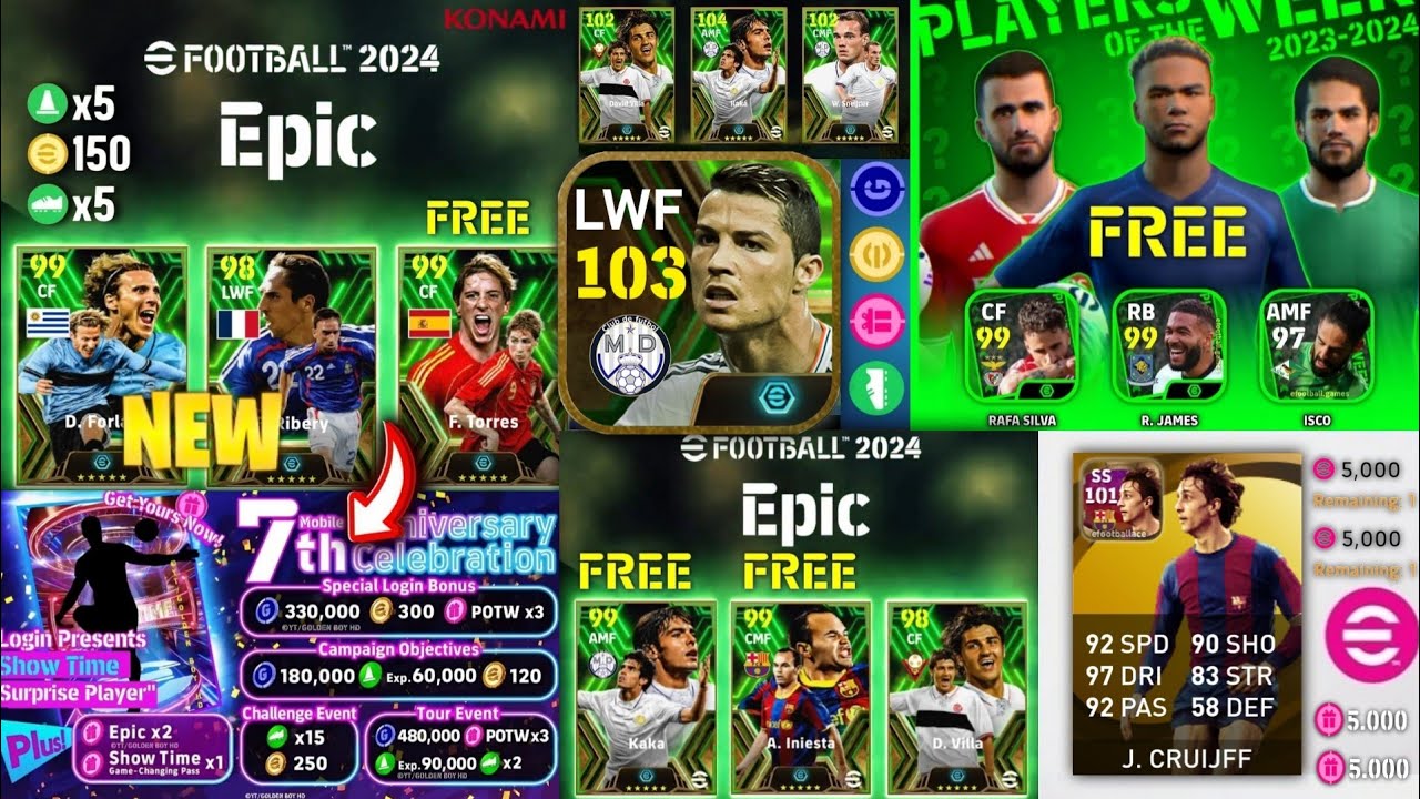 FREE TRY EPIC PACK & 7TH ANNIVERSARY CAMPAIGN EFOOTBALL TODAY 😱💯 ...