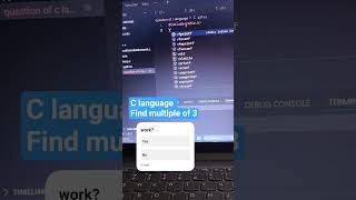 c programming for finding multiple  of 3#coding #python #programming #viral