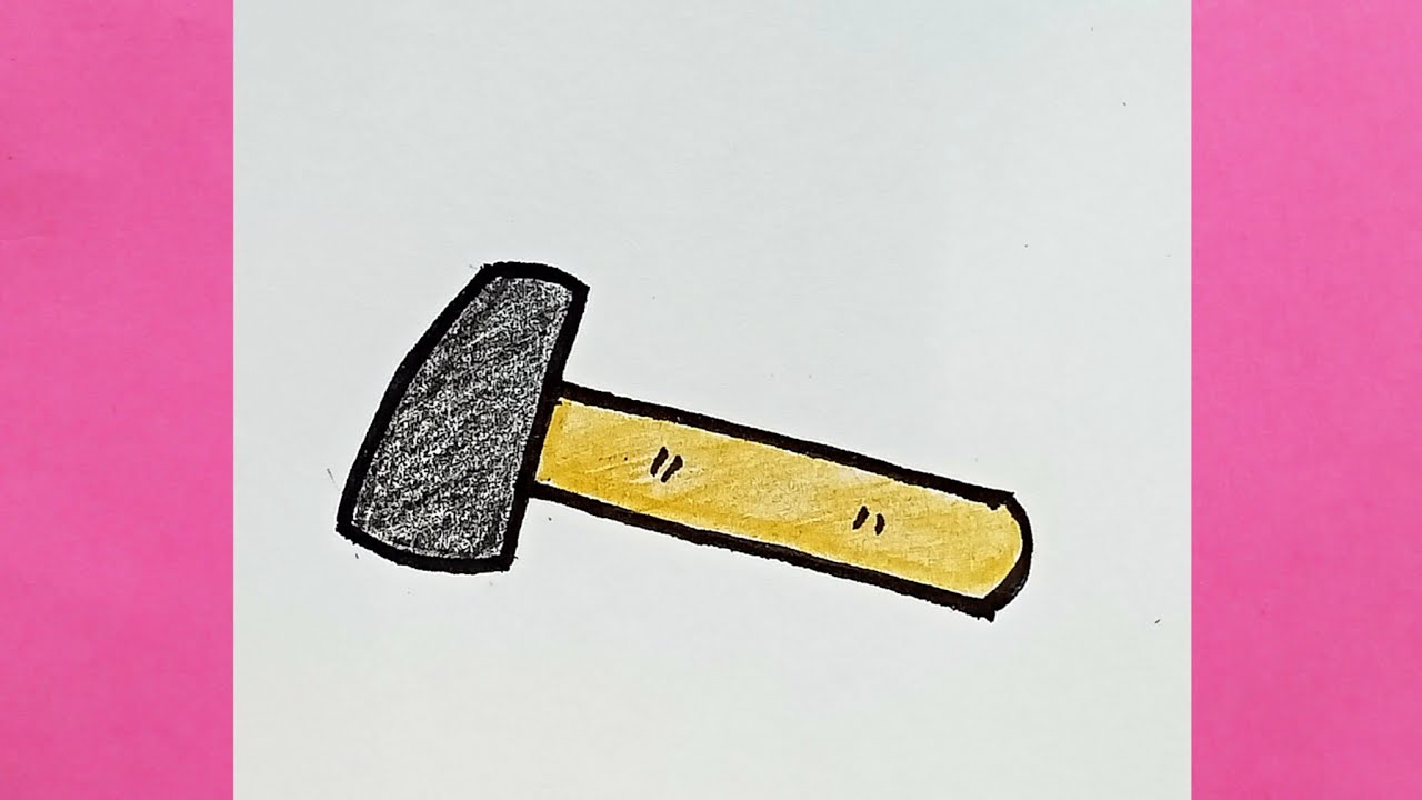 How to Draw A HAMMER Step by Step 🔨 || Hammer Drawing Easy - YouTube