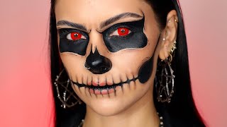 QUICK & EASY Skull Makeup for Halloween 💀 Step by Step Tutorial