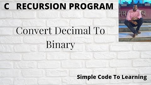 27 : C Program to convert Decimal to Binary using Recursion || MCS-011|| O level  (Hindi)