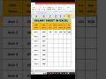 Salary sheet in excel | #shorts #trending #reels #youtubeshorts