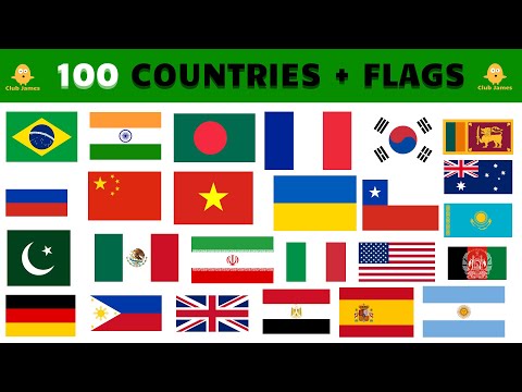 100 Countries and Flags in English