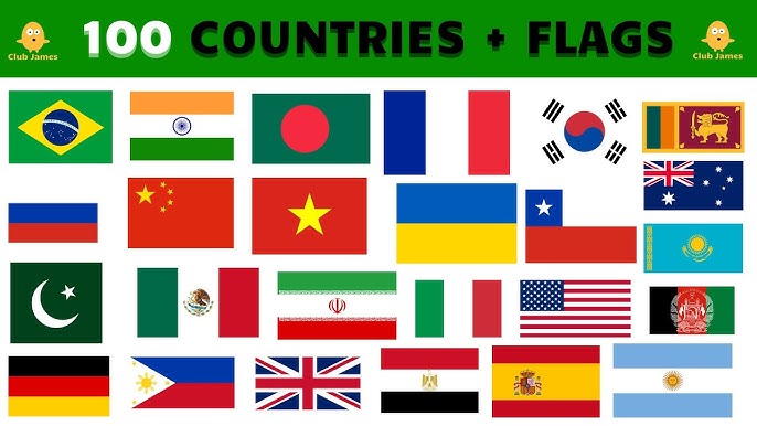 A to Z Countries Flags Coloring Book: ABC Nations and Flags from A to Z -  For