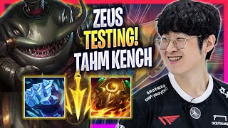 ZEUS TESTING TAHM KENCH IN KOREA SOLOQ! - T1 Zeus Plays Tahm Kench TOP vs Rumble! | Season 2023