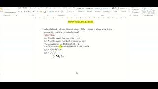 HANDS ON CONDITIONAL PROBABILITY