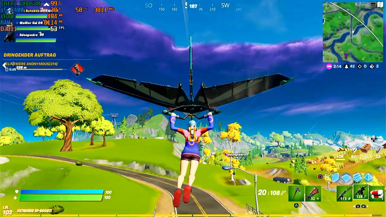 FORTNITE - Chapter 2 - Season 5 - Intel HD Graphics UHD630 - i5 8400 @720p performance (alpha) mode