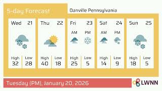 Weather in Danville Pennsylvania - Tuesday, Jan 20, 2026