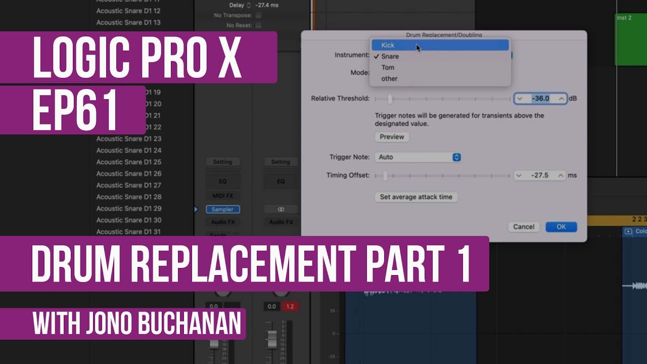 LOGIC PRO X - Drum Replacement Part 1 - YouTube