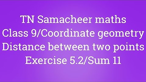 Sum 11 Exercise 5.2 Class 9 Coordinate geometry Tamilnadu Samacheer maths  Nithyaganesh Maths