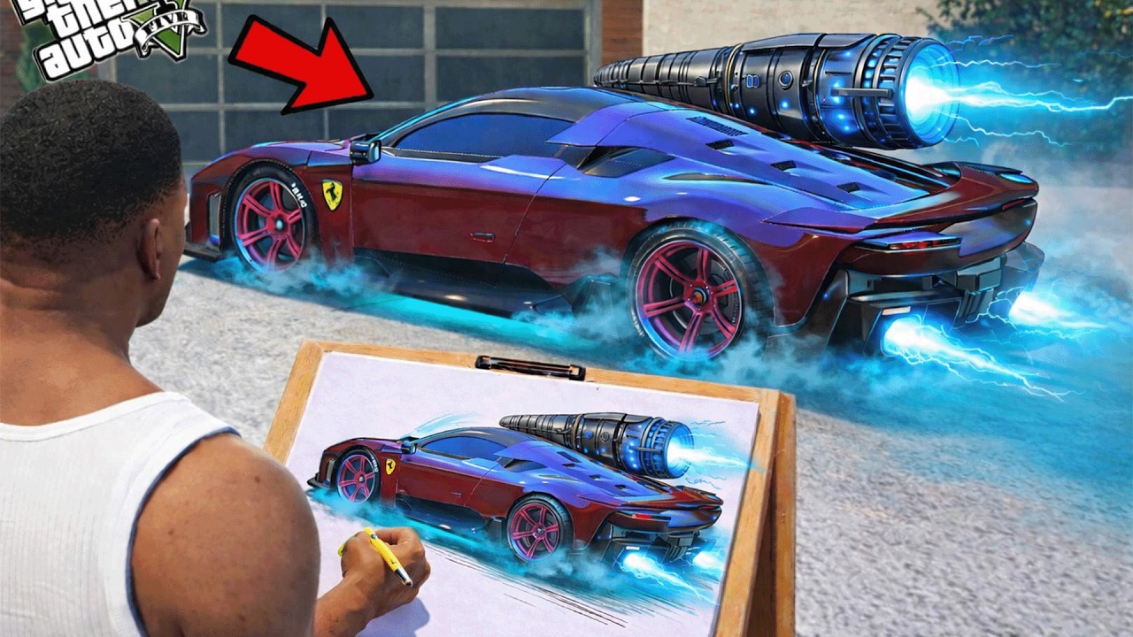 GTA 5 - Franklin found a Ferrari supercar, then had it repaired and modified.