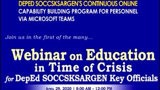 Webinar on Education in Time of Crisis #1