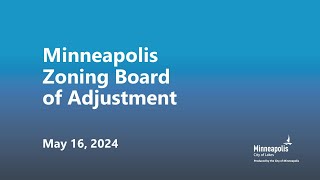 May 16, 2024 Zoning Board of Adjustment