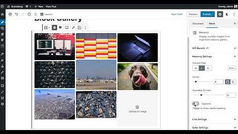 How to use the BlockGallery block for a Masonry layout of photos