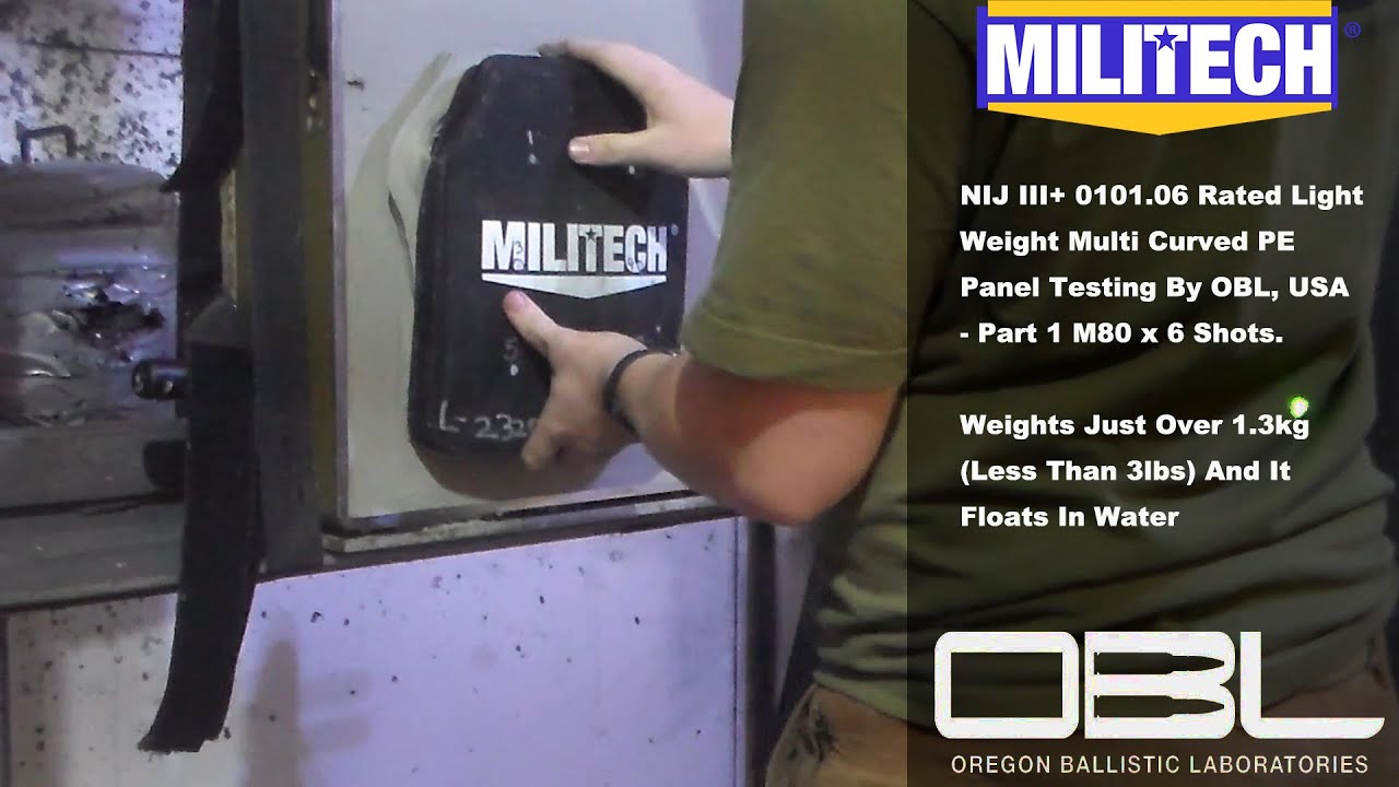 MILITECH's Multi Curved NIJ 3+ Ultra Light Weight Panel Testing - Part 1 M80 Testing