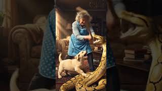 Famous Brave Grandma Saves Puppy from Giant Python Attack! #shorts Profile