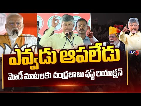 Chandrababu First Reaction on PM MODI Comments | NDA Public Meeting At Anakapalle | TV5 News - TV5NEWS