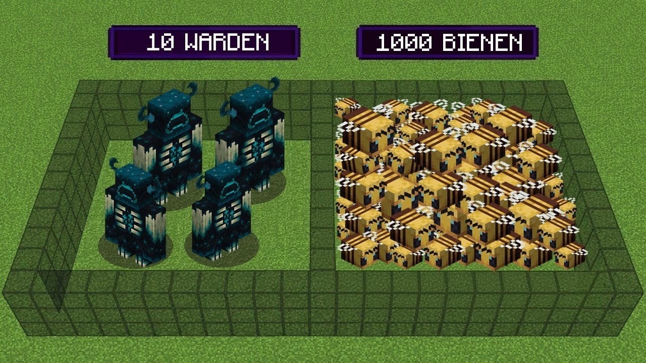 10 WARDEN vs. 1000 BIENEN in Minecraft!