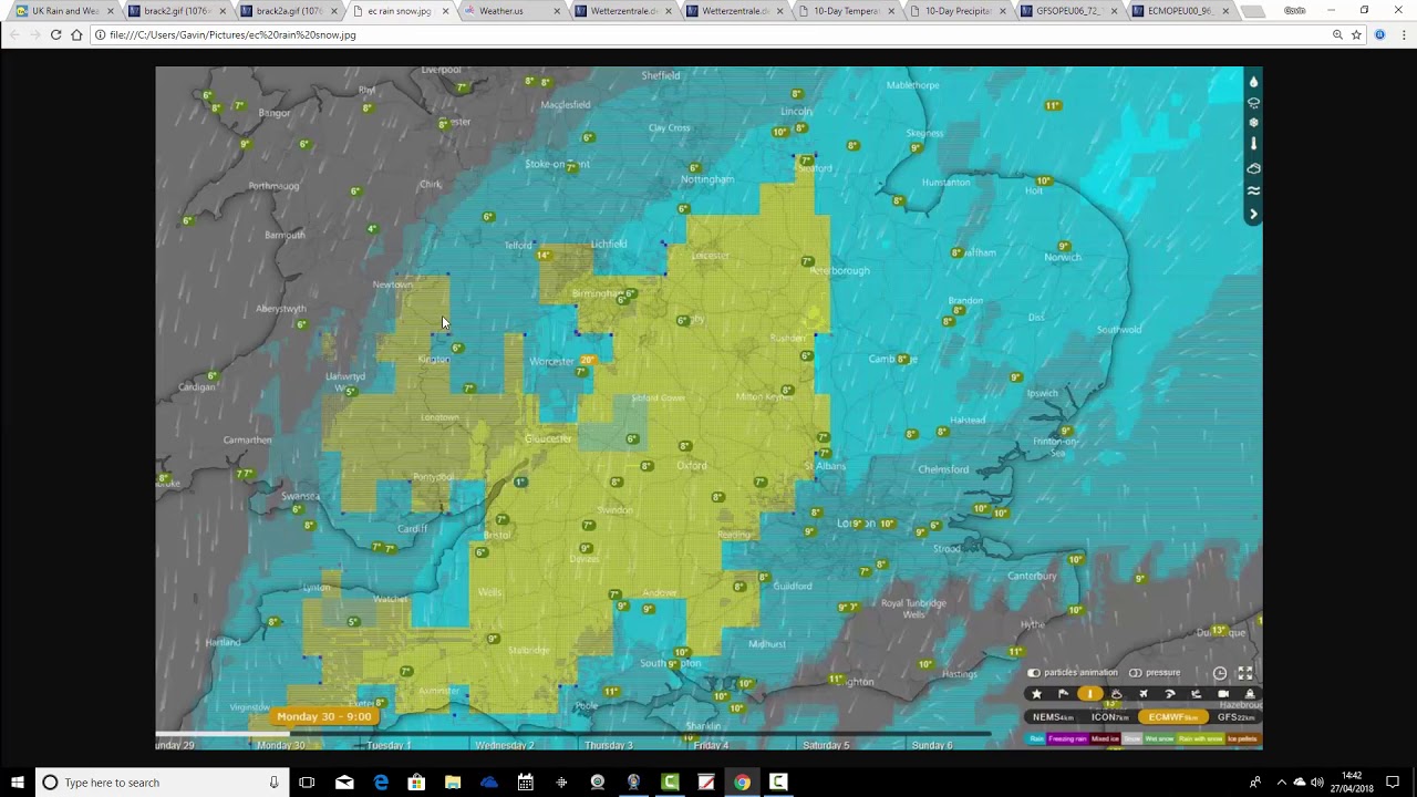 Torrential Rain And Snow Followed By Summer? (27/04/18) - YouTube