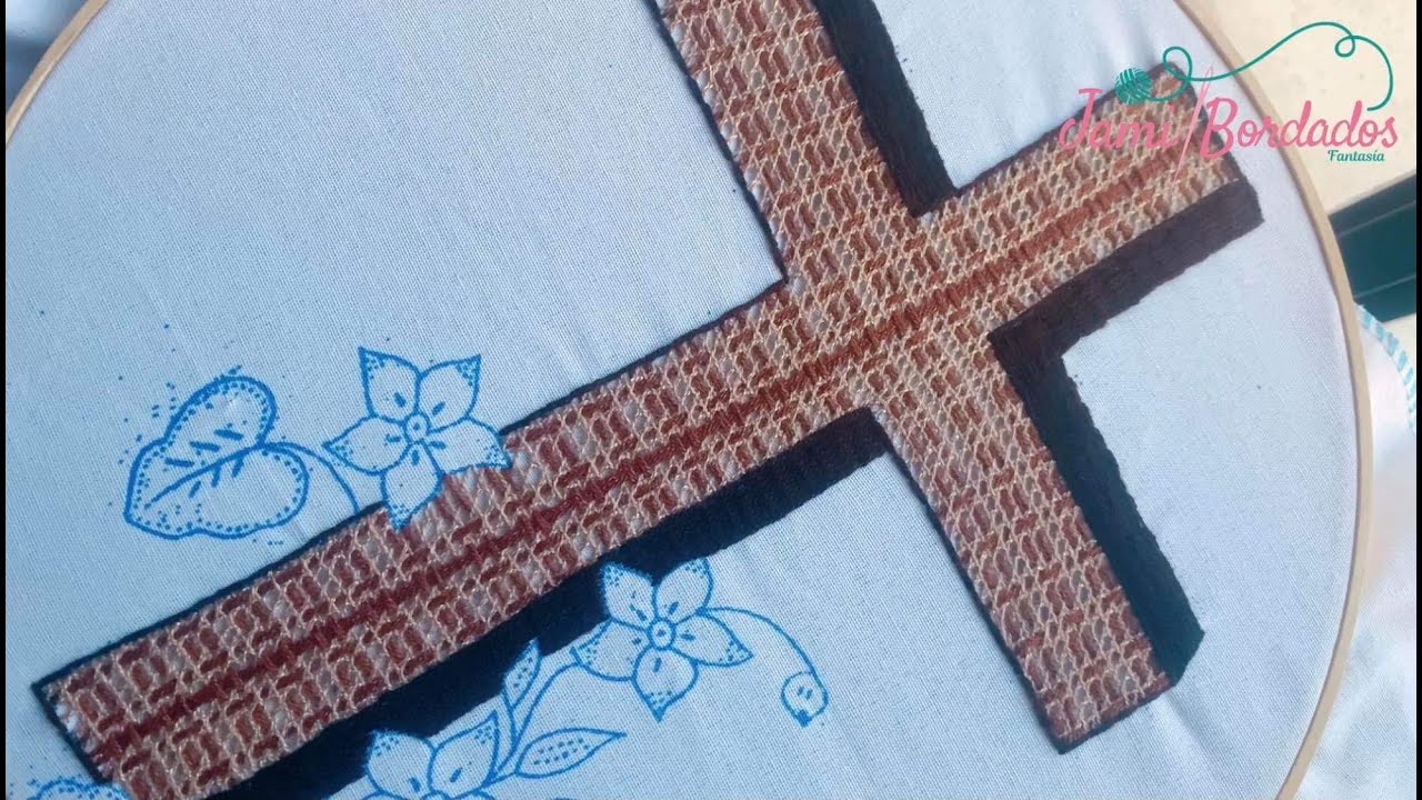 167. Bordado Fantasía Cruz 1 / Hand Embroidery Cross with Fantasy Stitch