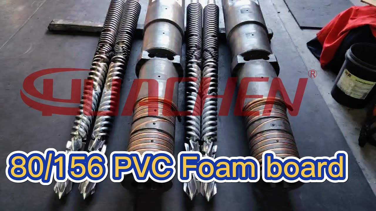 80/156 Conical Twin Screw and Barrel for PVC foaming board/Full bimetallic screw barrel/high density