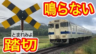 【第四種踏切】 JR九州 日田彦山線 福岡県北九州市 ローカル線 鳴らない踏切 【遮断機も遮断機もない】