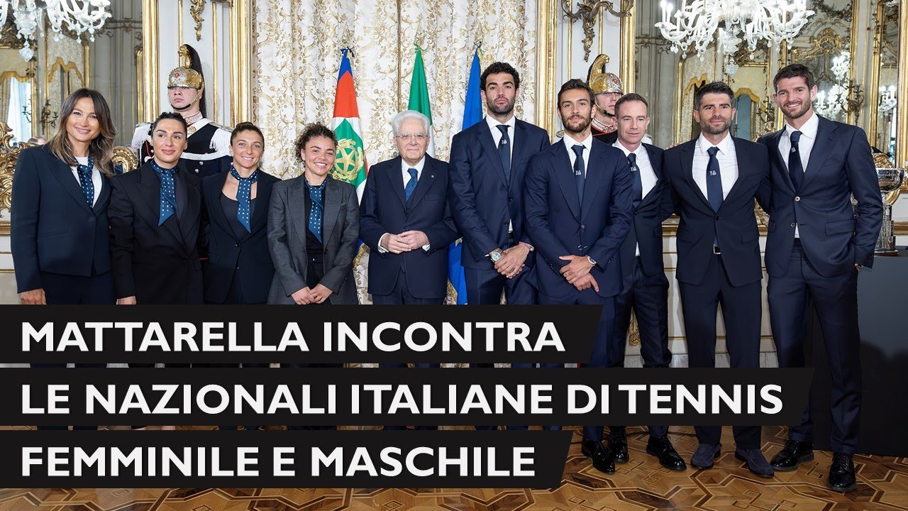 Mattarella con le Nazionali italiane di Tennis femminile e maschile
