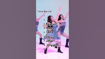 My Twice Bias List (No hate Please) (My Opinion) Song Name:twice song