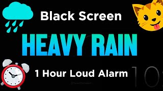 Black Screen 🖥 10 Hour Timer ⏱️ Soothing Rain Sounds ☂ + 1 Hour Loud Alarm for Sleeping 😴 (no ads)