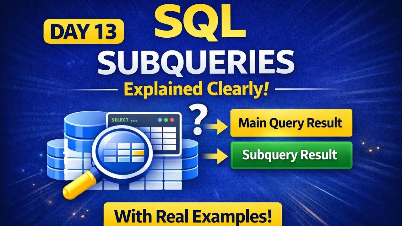 SQL Subqueries Explained Clearly | Real Interview Questions - Day 13 ...