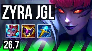 ZYRA vs LEE SIN (JGL) | 82K damage, 8k gold comeback | KR Master | 26.7