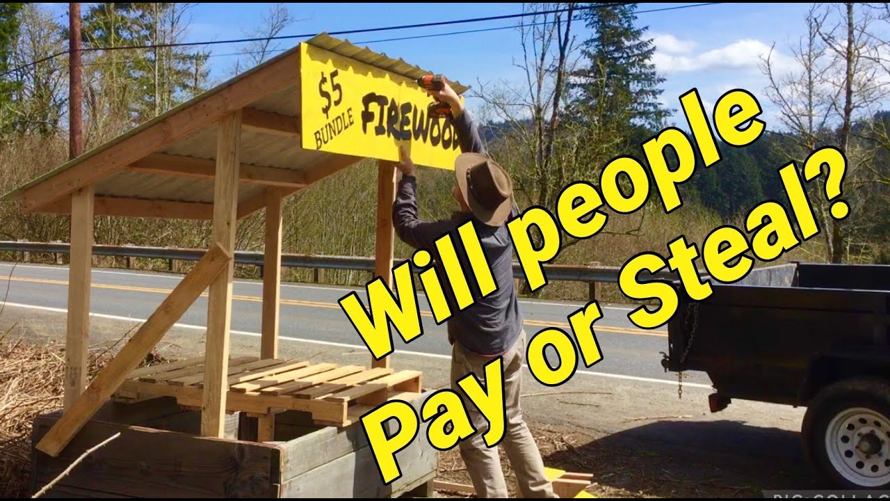 Making a self serve firewood stand. Selling firewood bundles, logs. For  camp firewood - YouTube