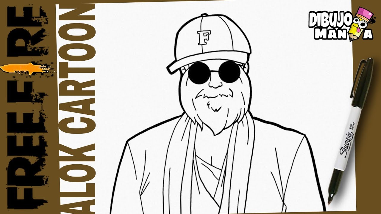 COMO DIBUJAR COMBINACION CARTOON DE FREE FIRE | ALOK | SAKURA | BARBA