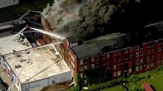 Roof collapses at vacant warehouse fire in Smoketown