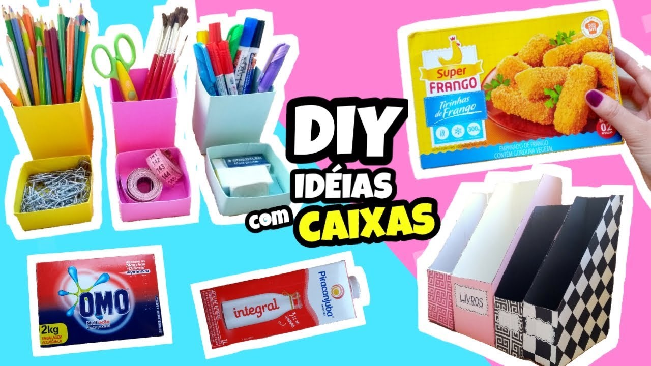 DIY ORGANIZADORES DE PAPELÃO - FAÇA VOCÊ MESMO - RECICLAGEM - ARTESANATO