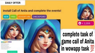 call of anita install & complete the events _ call of anita complete free offer and get +2059 coins screenshot 3