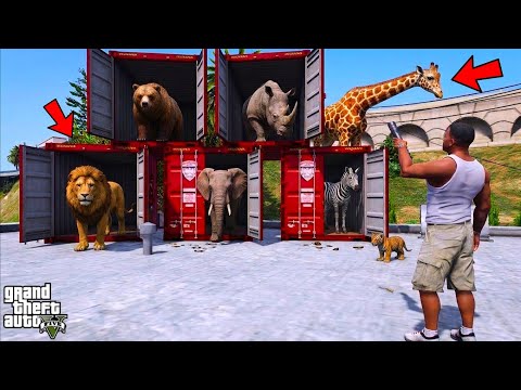 Franklin Opens Mystery Animal Containers for New ZOO in GTA 5 