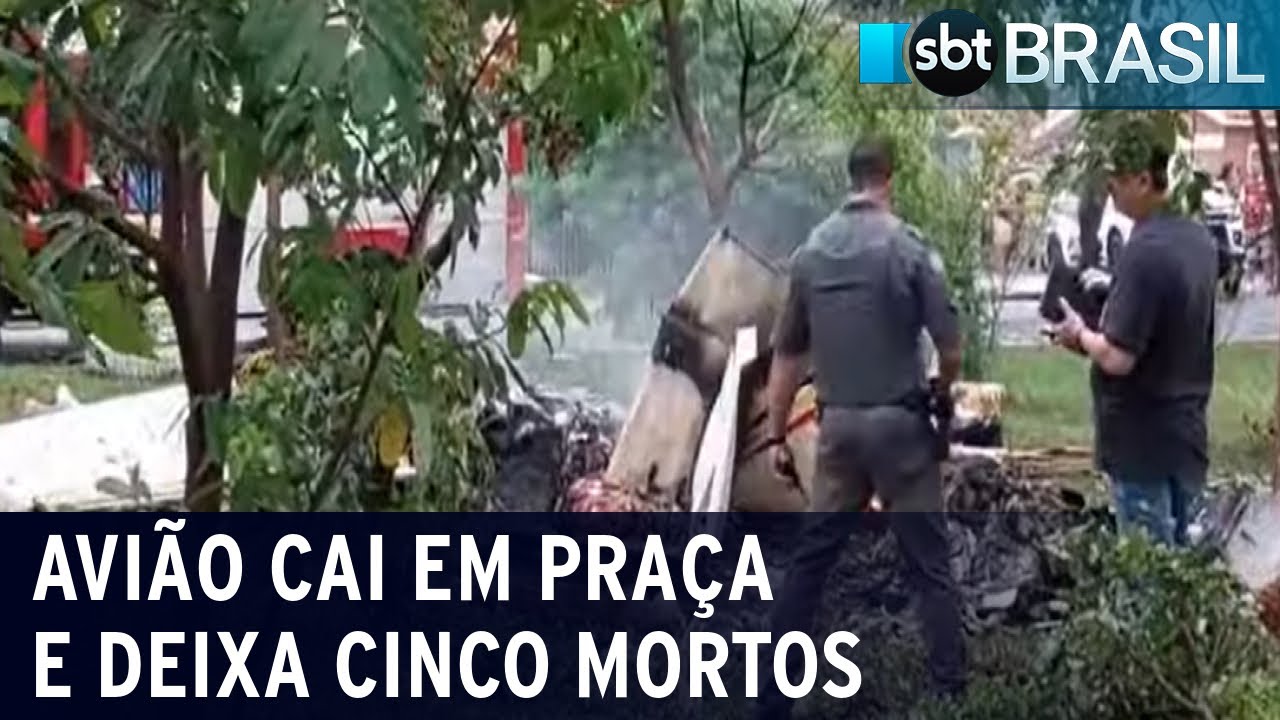 Acidente de avião em Jaboticabal-SP deixa cinco pessoas mortas | SBT Brasil (23/12/23