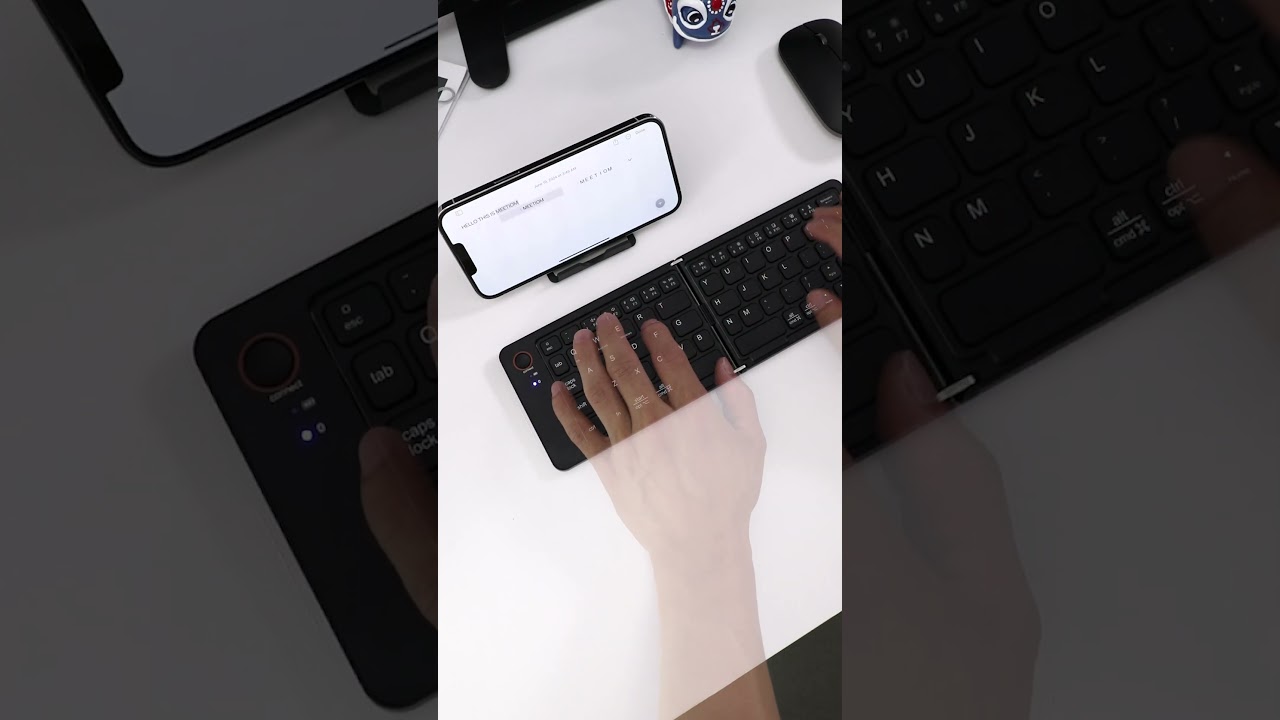 Foldable Wireless Keyboard Mouse Combo | Transparent Bt Typepad