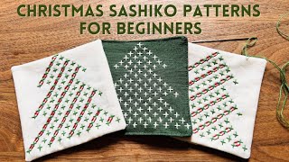 Christmas Sashiko patterns for beginners - simple and easy pattern for your handmade gifts!