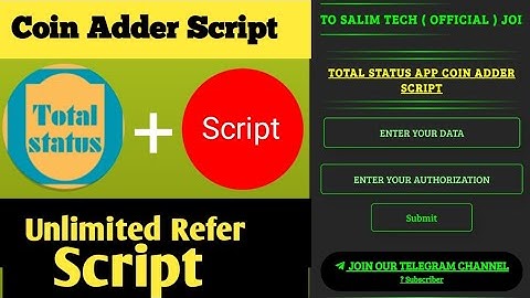 Total Status App Coin Adder Script | Total Status App Refer Script | total status app