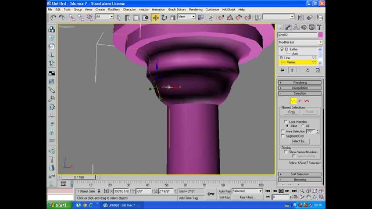 3ds max 7 bascis for students lath compound objects spline modifier lecture 6 in urdu/hindi