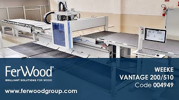 CNC machine centre with automatic warehouse in action -  WEEKE VANTAGE 200/150 - Ferwoodgroup