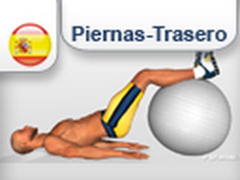 Elevacion de la pelvis en el suelo con pilates balon / pelota ( piernas - trasero )