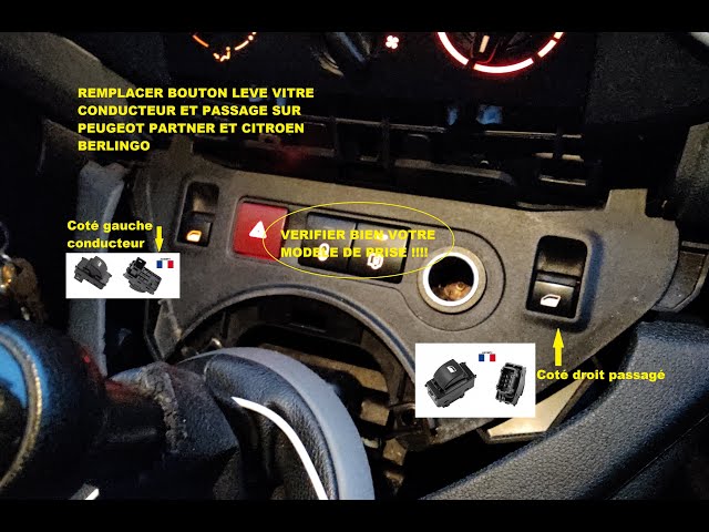 Bouton lève vitre avant droite/gauche CITROËN BERLINGO