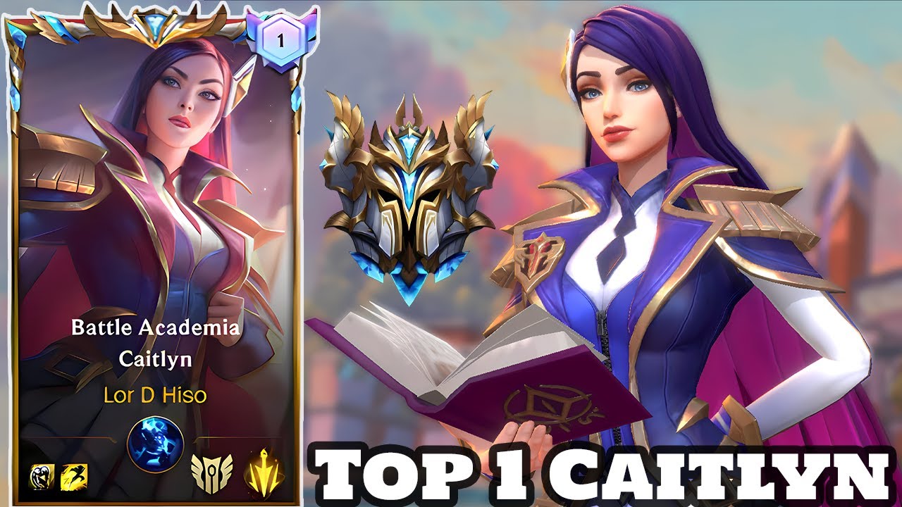Wild Rift Top 1 Caitlyn Battle Academia Skin Gameplay Rank Sovereign